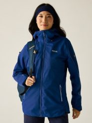 Regatta Kurtka przeciwdeszczowa "Hamara IV" w kolorze granatowym rozmiar: 36. Niebieskie kurtki sportowe Regatta, m, bez wzorów, bez kaptura, outdoorowe. Za 150.72 zł.