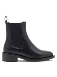 Gino Rossi Botki DORIS-110402 Czarny. Czarne botki Gino Rossi, bez wzorów, ze skóry, bez obcasa, na płaskiej podeszwie, bez zapięcia. Za 349.99 zł.