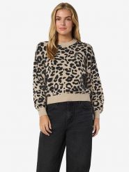 Noisy may Sweter w kolorze beżowo-czarnym rozmiar: M. Brązowe swetry Noisy may, m, bez wzorów, ze splotem, bez ramiączek. Za 174.95 zł.