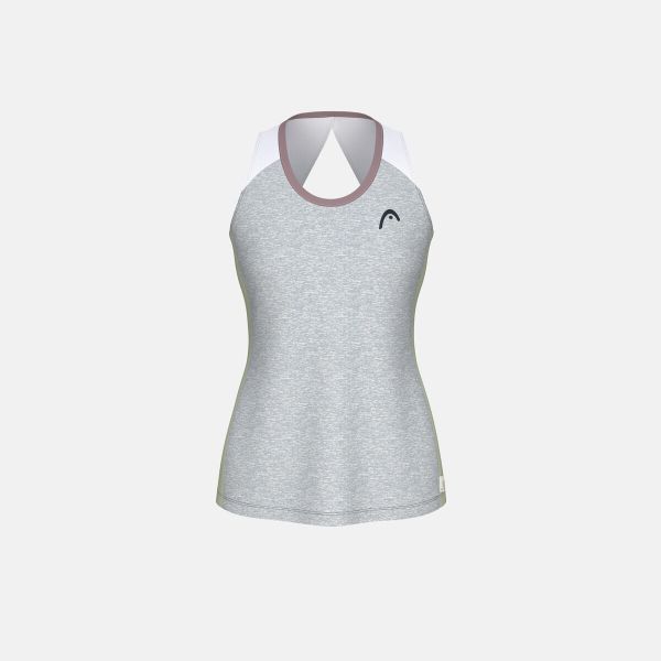 PLAY TECH Damski Top. Szare topy Head, bez wzorów, bez kołnierzyka, bez ramiączek. Za 260.00 zł.