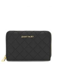 Jenny Fairy Duży Portfel Damski 4W1-003-SS24 Czarny. Czarne portfele Jenny Fairy, bez wzorów, z tworzywa sztucznego. Za 49.99 zł.