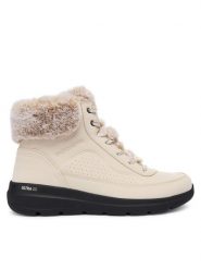 Skechers Botki Glacial Ultra 144199/NTBK Beżowy. Brązowe botki Skechers, bez wzorów, ze skóry, bez obcasa, na płaskiej podeszwie, bez zapięcia. Za 379.99 zł.
