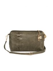 Anna Morellini Skórzana torebka "Luigina" w kolorze khaki - 25 x 16 x 7 cm rozmiar: onesize. Brązowe torby na ramię Anna Morellini, bez wzorów, z materiału, na ramię, bez dodatków. Za 173.99 zł.