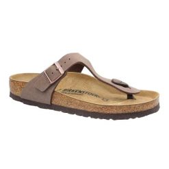 Sandały Damskie Gizeh. Brązowe sandały Birkenstock, bez wzorów, z materiału, z otwartym noskiem, bez obcasa, bez zapięcia. Za 683.00 zł.