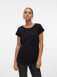 Vero Moda Koszulka w kolorze czarnym rozmiar: XS. Czarne bluzki Vero Moda, s, bez wzorów, z wiskozy, klasyczne, bez kołnierzyka, bez ramiączek. Za 43.99 zł.