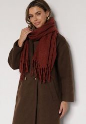 Bordowy Klasyczny Szalik Zdobiony Frędzlami Vetilana. Czerwone szaliki Born2be, z aplikacjami, z jeansu, biznesowe. Za 44.99 zł.