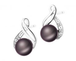 Kolczyki z białego złota z diamentami i perłami - próba 585. Białe kolczyki Apart, z diamentem, złote. Za 1,590.00 zł.