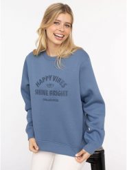 Zwillingsherz Bluza "Wild and Free" w kolorze niebieskim rozmiar: S/M. Niebieskie bluzy sportowe Zwillingsherz, m, bez wzorów, bez kaptura. Za 196.45 zł.