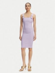 Versace Jeans Sukienka codzienna 80HAO943 J0198 Fioletowy Slim Fit. Fioletowe sukienki Versace Jeans, na co dzień, bez wzorów, z bawełny, bez kołnierzyka, bez ramiączek, proste. Za 1,029.00 zł.