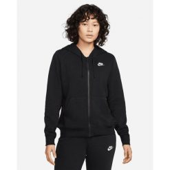 Bluza sportowa damska Nike Nsw Club. Czarne bluzy Nike, bez wzorów, z kapturem. Za 549.99 zł.