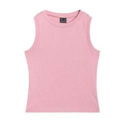 Tank Top Damski Bez Rękawów F132. Czerwone topy 4f, bez wzorów, bez kołnierzyka, bez ramiączek. Za 57.99 zł.