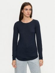 Sisley Bluzka 3TNHL119S Granatowy Regular Fit. Niebieskie bluzki Sisley, m, bez wzorów, z bawełny, bez kołnierzyka, bez ramiączek. Za 59.99 zł.