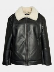 Gina Tricot Kurtka z imitacji skóry 20499 Czarny Regular Fit. Czarne kurtki Gina Tricot, xl, bez wzorów, ze skóry, bez kaptura. Za 289.99 zł.