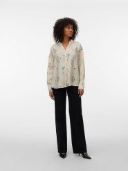 Vero Moda Bluzka w kolorze beżowym rozmiar: S. Brązowe bluzki Vero Moda, s, bez wzorów, bez kołnierzyka, bez ramiączek. Za 79.03 zł.
