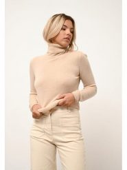 Just Cashmere Kaszmirowy sweter "Ava" w kolorze beżowym rozmiar: M. Brązowe golfy Just Cashmere, m, bez wzorów, z kaszmiru, bez ramiączek. Za 389.08 zł.