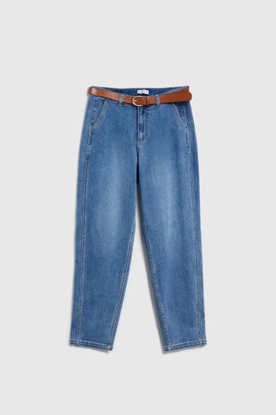 Jeansy z paskiem niebieskie. Niebieskie jeansy MOODO, l, bez wzorów. Za 159.99 zł.