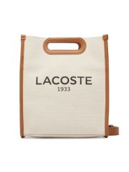 Lacoste Torebka Small Heritage Canvas Tote NF5232TD Beżowy jasny. Brązowe torebki klasyczne Lacoste, bez wzorów, z materiału, bez dodatków. Za 603.99 zł.