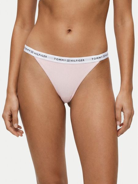 Tommy Hilfiger Stringi UW0UW06228 Różowy. Czerwone stringi TOMMY HILFIGER, bez wzorów, z bawełny. Za 69.99 zł.