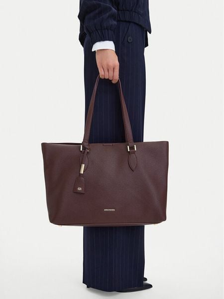 GINO ROSSI Torebka C- LDA9537 Bordowy. Czerwone shopper Gino Rossi, bez wzorów, ze skóry, bez dodatków. Za 259.99 zł.