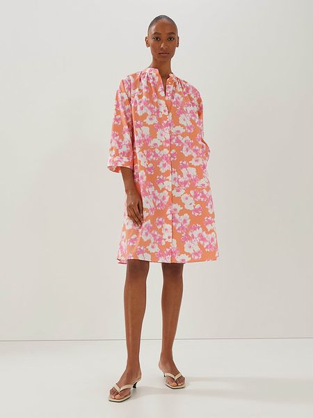 Someday Sukienka w kolorze brzoskwiniowo-jasnoróżowym rozmiar: 36. Pomarańczowe sukienki someday., bez wzorów, z bawełny, bez kołnierzyka, bez ramiączek, midi. Za 192.33 zł.