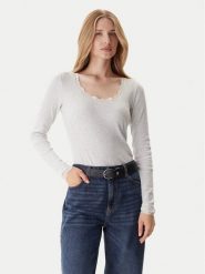 Tommy Hilfiger Bluzka UW0UW06071 Szary Slim Fit. Szare bluzki TOMMY HILFIGER, s, bez wzorów, z bawełny, bez kołnierzyka, bez ramiączek. Za 209.99 zł.