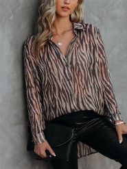 Milan Kiss Koszula w kolorze brązowo-czarnym rozmiar: S. Brązowe koszule Milan Kiss, s, bez wzorów, bez kołnierzyka, bez ramiączek. Za 126.99 zł.