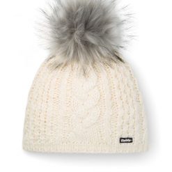 Czapka damska Afra Lux. Białe czapki Eisbar, bez wzorów, z materiału. Za 199.99 zł.
