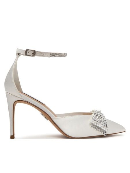 Steve Madden Szpilki Last Dance 11005297 Biały. Białe szpilki Steve Madden, bez wzorów, z materiału, bez obcasa, na szpilce, bez zapięcia. Za 599.99 zł.