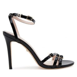 Sandały Marciano Guess. Czarne sandały Marciano Guess, z aplikacjami, bez obcasa, na szpilce, bez zapięcia. Za 549.99 zł.