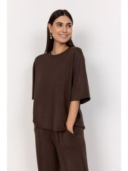 Soyaconcept Koszulka "Banu" w kolorze ciemnobrązowym rozmiar: XS. Brązowe bluzki Soyaconcept, xs, bez wzorów, bez kołnierzyka, bez ramiączek. Za 91.99 zł.
