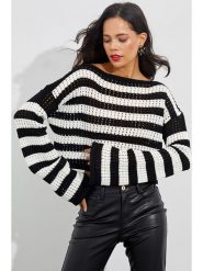 Cool and sexy Sweter w kolorze czarno-białym rozmiar: onesize. Czarne swetry Cool and sexy, bez wzorów, bez ramiączek. Za 48.62 zł.