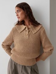 OPUS Sweter w kolorze karmelowym rozmiar: 38. Brązowe swetry Opus, bez wzorów, z wełny, bez ramiączek. Za 165.99 zł.