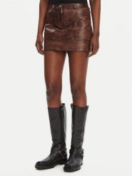 PINKO Spódnica skórzana Geordie 104957 A2I1 Brązowy Slim Fit. Brązowe spódnice Pinko, bez wzorów, ze skóry. Za 1,019.00 zł.