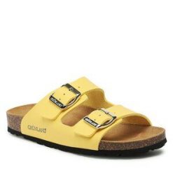 Klapki Grünland. Żółte klapki Grünland, bez wzorów, bez obcasa. Za 169.99 zł.