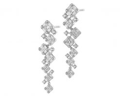 Kolczyki z białego złota z diamentami - 2,83 ct - próba 585. Białe kolczyki Apart, z diamentem, złote. Za 33,990.00 zł.