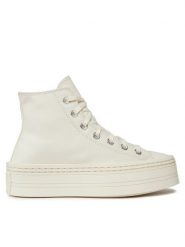 Converse Trampki Chuck Taylor All Star Modern Lift Platform Canvas A06140C Beżowy. Brązowe trampki Converse, bez wzorów, z materiału, bez zapięcia. Za 279.99 zł.