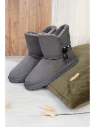 ISLAND BOOT Botki zimowe "Zak" w kolorze szarym rozmiar: 36. Szare botki Island Boot, na zimę, bez wzorów, z materiału, bez obcasa, bez zapięcia. Za 114.44 zł.