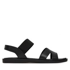Sandały Lasocki. Czarne sandały Lasocki, bez wzorów, bez obcasa, na płaskiej podeszwie, bez zapięcia. Za 139.99 zł.