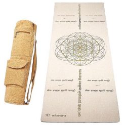 Mata do jogi z gumy i konopi 4,5 mm + torba ze skóry korkowej mantra pokoju. Brązowe torby na ramię ACHAMANA, bez wzorów, z bawełny, retro, na ramię, duże, z nadrukiem, bez dodatków. Za 529.00 zł.