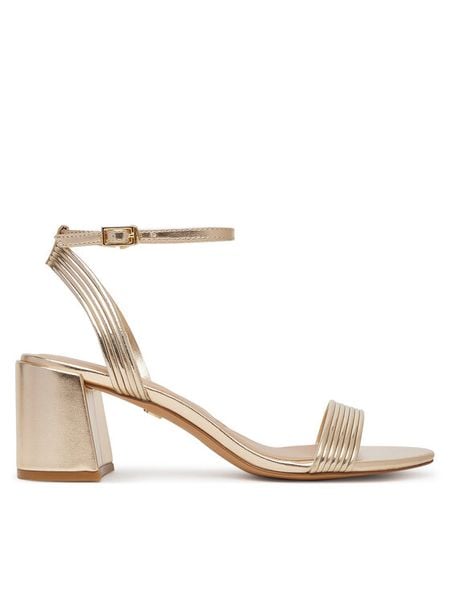 Aldo Sandały Emelda 13813762 Złoty. Żółte sandały Aldo, bez wzorów, ze skóry, bez obcasa, na słupku, bez zapięcia. Za 249.99 zł.