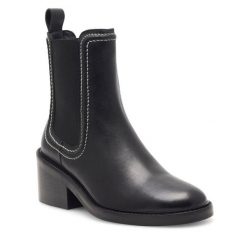 Botki GINO ROSSI. Czarne botki Gino Rossi, bez wzorów, bez obcasa, na słupku, bez zapięcia. Za 399.99 zł.