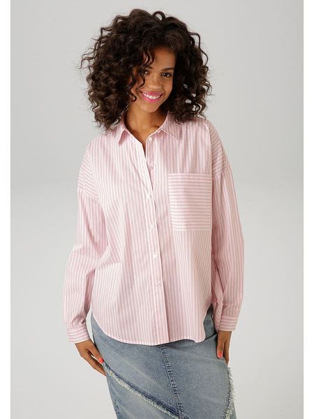 Aniston Koszula w kolorze jasnoróżowym rozmiar: 40. Białe koszule Aniston, bez wzorów, bez kołnierzyka, bez ramiączek. Za 52.30 zł.