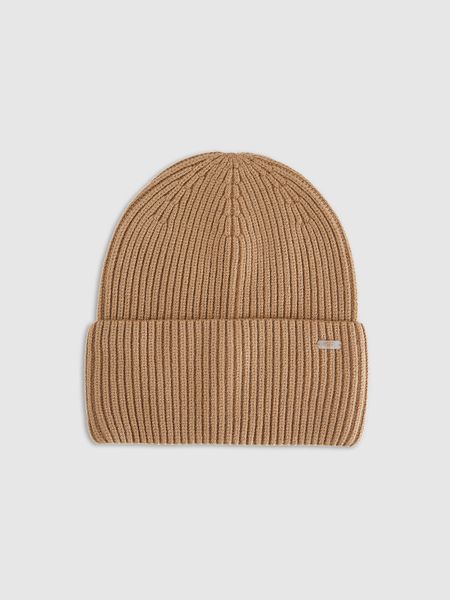 4F Czapka beanie damska - brązowy M. Brązowe czapki 4f, bez wzorów, z wiskozy. Za 59.99 zł.