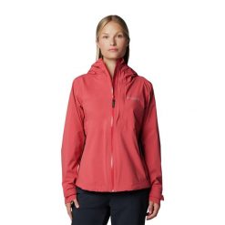 Kurtka przeciwdeszczowa damska Columbia OmniTech AmpliDry II. Czerwone kurtki sportowe Columbia, xs, bez wzorów, bez kaptura, trekkingowe. Za 499.99 zł.