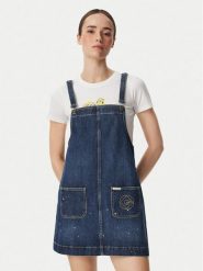Guess Jeans Sukienka jeansowa W6YKAS D2259 Niebieski Regular Fit. Niebieskie sukienki Guess Jeans, xl, z aplikacjami, z bawełny, bez kołnierzyka, bez ramiączek. Za 569.99 zł.