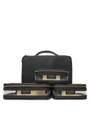 Guess Kosmetyczka PW7494 P4450 Czarny. Czarne kufry i kosmetyczki Guess, z aplikacjami, ze skóry, bez dodatków. Za 219.99 zł.