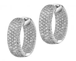 Kolczyki z białego złota z brylantami - koła - 3,62 ct - próba 750. Białe kolczyki Apart, z brylantem, złote. Za 35,590.00 zł.