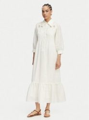 Luisa Spagnoli Sukienka koszulowa Parisi 543104 Kremowy Regular Fit. Białe sukienki LUISA SPAGNOLI, s, bez wzorów, bez kołnierzyka, bez ramiączek, koszulowe. Za 2,089.00 zł.