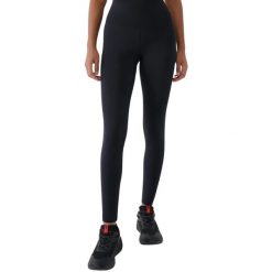 Legginsy damskie 4F FNK. Czarne legginsy 4f, m, bez wzorów, z materiału, z podwyższonym stanem, długie. Za 99.99 zł.