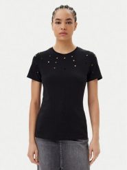 Silvian Heach T-Shirt GPP25070TS Czarny Regular Fit. Czarne t-shirty Silvian Heach, xs, bez wzorów, z bawełny, bez kołnierzyka, bez ramiączek. Za 79.99 zł.